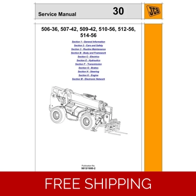 JCB TELESCOPIC HANDLER 506-36, 507-42, 509-42, 510-56, 512-56, 514-56 SERVICE REPAIR MANUAL JCB TELESCOPIC HANDLER 506-36, 507-42, 509-42, 510-56, 512-56, 514-56 SERVICE REPAIR MANUAL